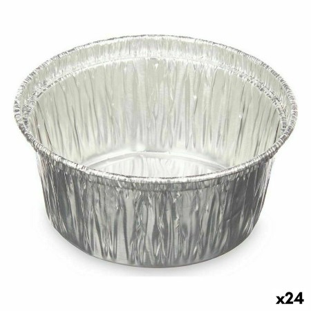 Ensemble de moules à pâtisserie Jetable Flan Aluminium 8,5 x 8 x 8,5 cm (24 Unités)