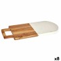 Tabla de cortar Blanco Mármol Madera de acacia 18 x 1,5 x 38 cm (8 Unidades)