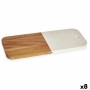 Planche à découper Blanc Marbre Bois d'acacia 18 x 1,5 x 38 cm (8 Unités)