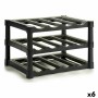 Range Bouteilles Noir Plastique 39 x 30 x 28 cm (6 Unités)