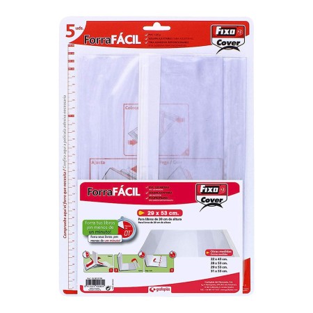 Forro Adhesivo para Libros Grafoplas Transparente PVC 5 Unidades 29 x 53 cm