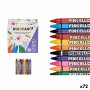 Crayons gras de couleur Jumbo Multicouleur Cire (72 Unités)