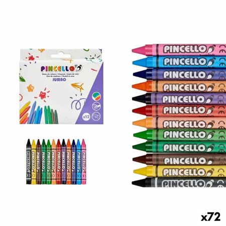 Crayons gras de couleur Jumbo Multicouleur Cire (72 Unités)