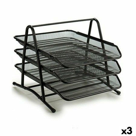 Plateau de qualification Grille Noir Métal 30 x 26 x 34,5 cm (6 Unités)