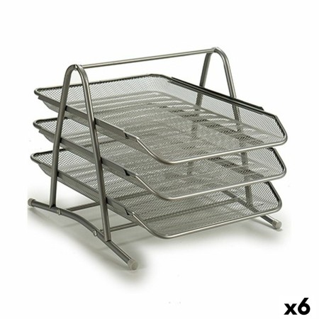 Plateau de qualification Grille Argenté Métal 30 x 26 x 34,5 cm (6 Unités)