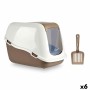 Bac à litière pour chats Blanc Beige Plastique 39,7 x 57 x 39 cm (6 Unités)