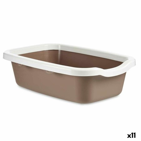 Bac à litière pour chats Blanc Beige Plastique 38 x 16 x 58,5 cm (11 Unités)