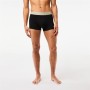 Bóxer de Hombre Lacoste Contrasting Waistband 3 Unidades Negro