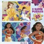 Set de 2 Puzzles Princesses Disney Bella + Vaiana 25 Piezas