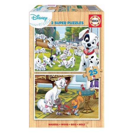 Set de 2 Puzzles Disney Dalmatians + Aristochats 25 Pièces