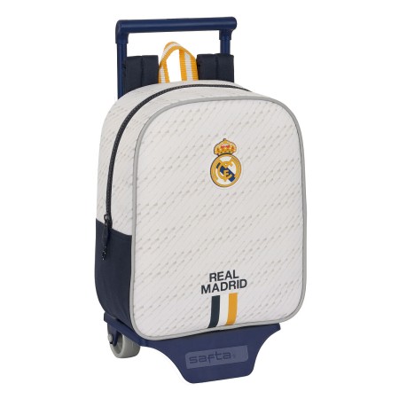 Mochila Escolar con Ruedas Real Madrid C.F. Blanco 22 x 27 x 10 cm