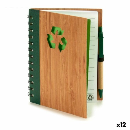 Cahier à Spirales avec Stylo Bambou 1 x 18 x 14 cm (12 Unités)