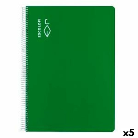 Cuaderno ESCOLOFI Verde Din A4 40 Hojas (5 Unidades)