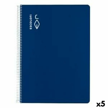 Cahier ESCOLOFI Bleu Din A4 40 Volets (5 Unités)