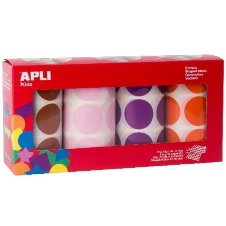 Set de pegatinas Apli Gomets 4 Piezas Multicolor Redondo