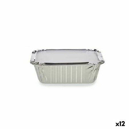 Ensemble de plats pour la cuisine Jetable Avec couvercle Aluminium 14,5 x 7,5 x 12,5 cm (12 Unités)