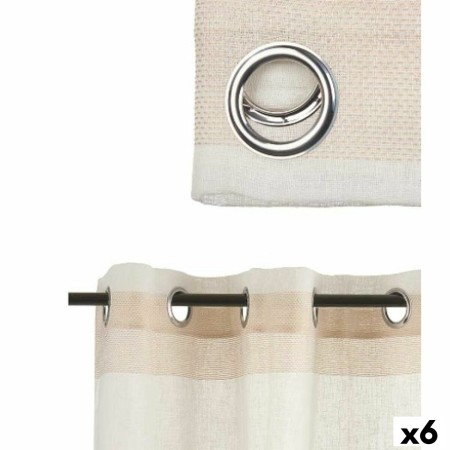 Rideau Blanc Beige 140 x 0,1 x 260 cm (6 Unités)