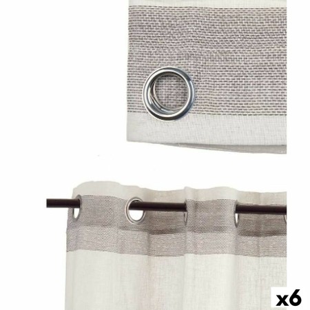 Rideau Blanc Gris 140 x 0,1 x 260 cm (6 Unités)
