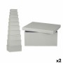 Jeu de Caisses de Rangement Empilables Gris foncé Carton (2 Unités)