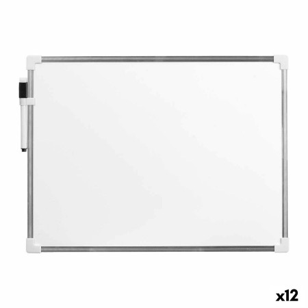 Pizarra Magnética con Rotulador Blanco Aluminio 30 x 40 cm (12 Unidades)