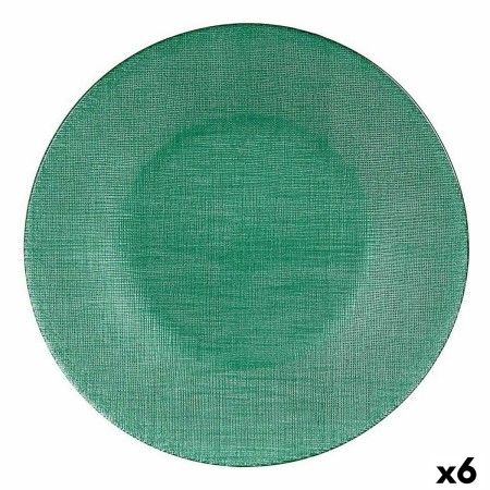 Assiette plate Vert verre 27,5 x 2 x 27,5 cm (6 Unités)