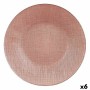 Assiette plate Rose verre 26,6 x 2 x 26,6 cm (6 Unités)