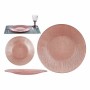 Plato Llano Rosa Vidrio 26,6 x 2 x 26,6 cm (6 Unidades)