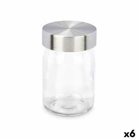 Bocal Transparent Argenté Métal verre 230 ml 6,8 x 11 x 6,8 cm (6 Unités)