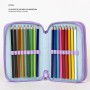 Pochette à crayons triple Frozen 43 Pièces Lila 13 x 6,5 x 19,5 cm