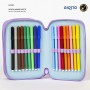 Plumier Triple Frozen 43 Piezas Lila 13 x 6,5 x 19,5 cm