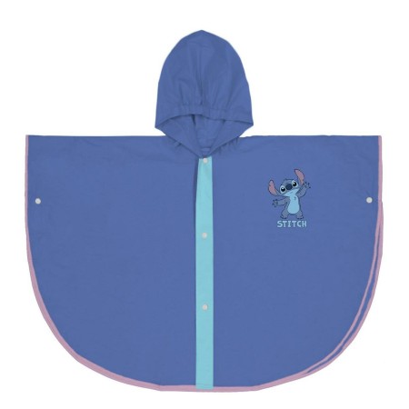 Poncho Impermeable con Capucha Stitch Azul