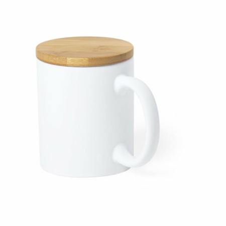 Tasse avec Couvercle Céramique Blanc 146586 (370 ml)