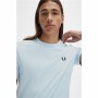 Chemisette Fred Perry Ringer Bleu ciel Homme