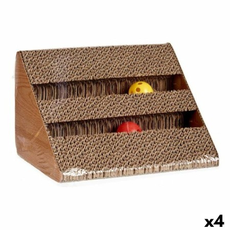 Grattoir pour Chats Marron Papier 16,5 x 16,5 x 26,5 cm (4 Unités)