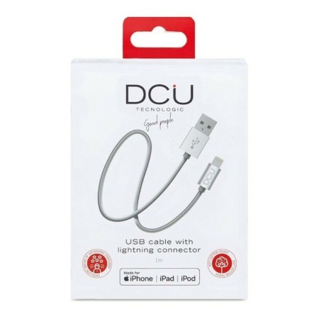 Câble de chargement USB Lightning iPhone DCU 34101205 Argenté 1 m