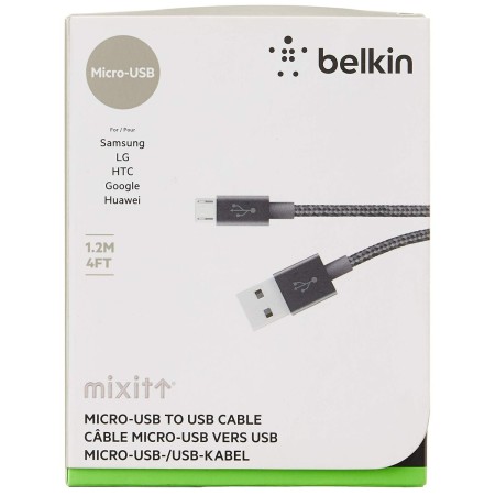 Cable USB a micro USB Belkin F2CU021BT04-BLK Negro