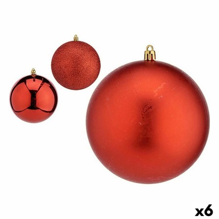 Set de Bolas de Navidad Rojo Plástico 12 x 13 x 12 cm (6 Unidades)