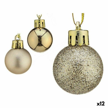 Set de Bolas de Navidad Plateado Plástico 3 x 4 x 3 cm (12 Unidades)