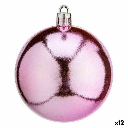 Set de Bolas de Navidad Rosa Plástico Ø 7 cm (12 Unidades)