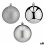 Set de Bolas de Navidad Plateado PVC Ø 8 cm (6 Unidades)