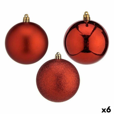 Set de Bolas de Navidad Rojo Plástico Ø 8 cm (6 Unidades)