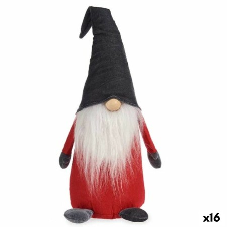 Figurine Décorative Gnome Blanc Rouge Gris Polyester Bois Sable 14 x 48 x 17,5 cm (16 Unités)