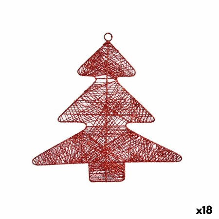 Adorno Navideño Árbol de Navidad Rojo 36,7 x 0,2 x 37,5 cm (18 Unidades)