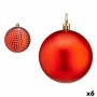 Lot de boules de Noël Rouge Plastique 8 x 9 x 8 cm (6 Unités)