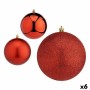 Set de Bolas de Navidad Rojo Plástico Ø 12 cm (6 Unidades)