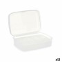 Caja de Almacenaje con Tapa Blanco Transparente Plástico 21,5 x 8,5 x 15 cm (12 Unidades)