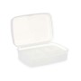 Caja de Almacenaje con Tapa Blanco Transparente Plástico 21,5 x 8,5 x 15 cm (12 Unidades)