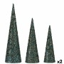 Set de Figuras Conos Lentejuelas Azul Dorado Plástico (2 Unidades)
