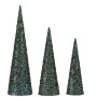 Set de Figuras Conos Lentejuelas Azul Dorado Plástico (2 Unidades)