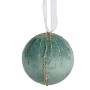 Lot de boules de Noël Polyester Turquoise 8 x 8 x 8 cm (6 Unités)